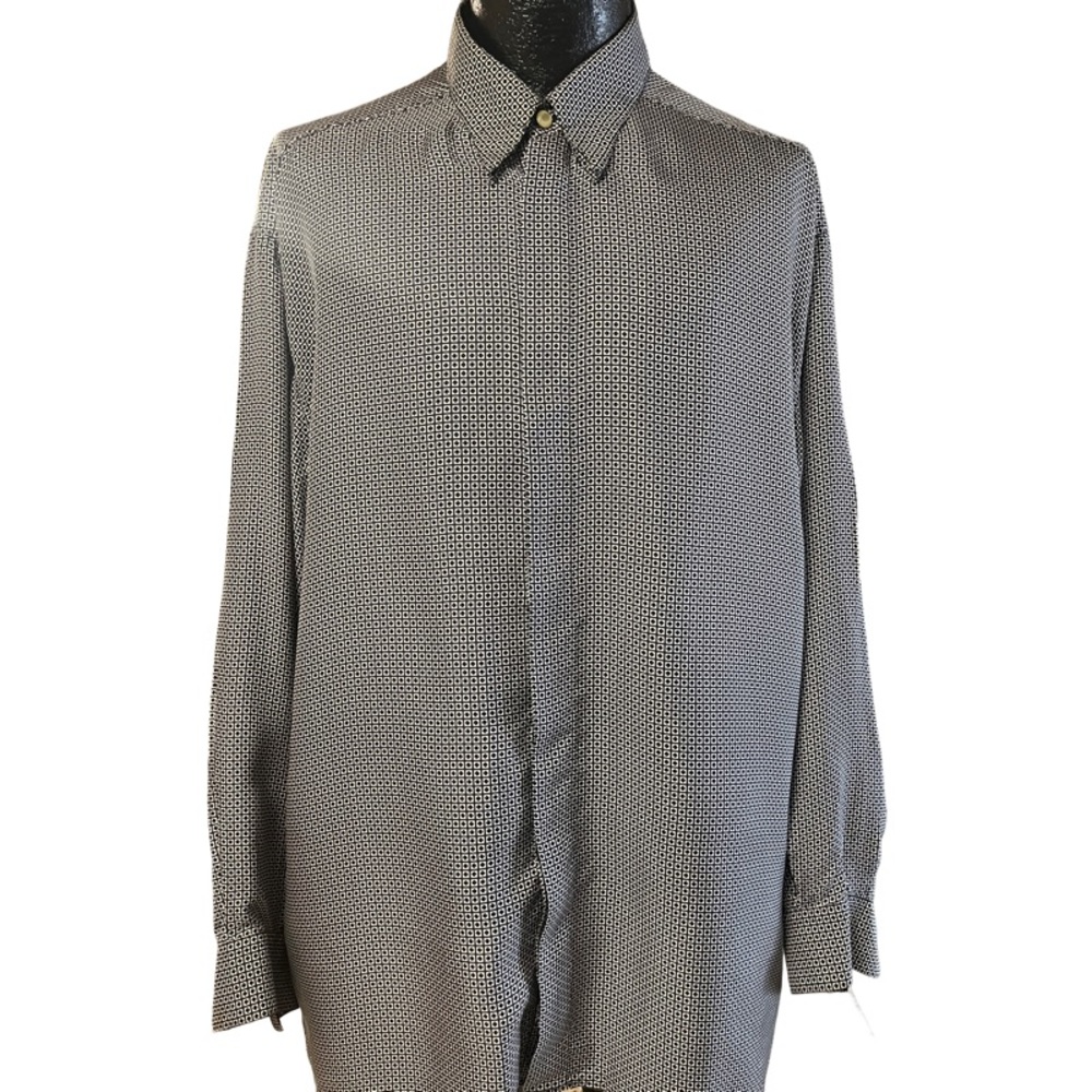 Versace V2 100% Silk Dress Shirt Size X-Large